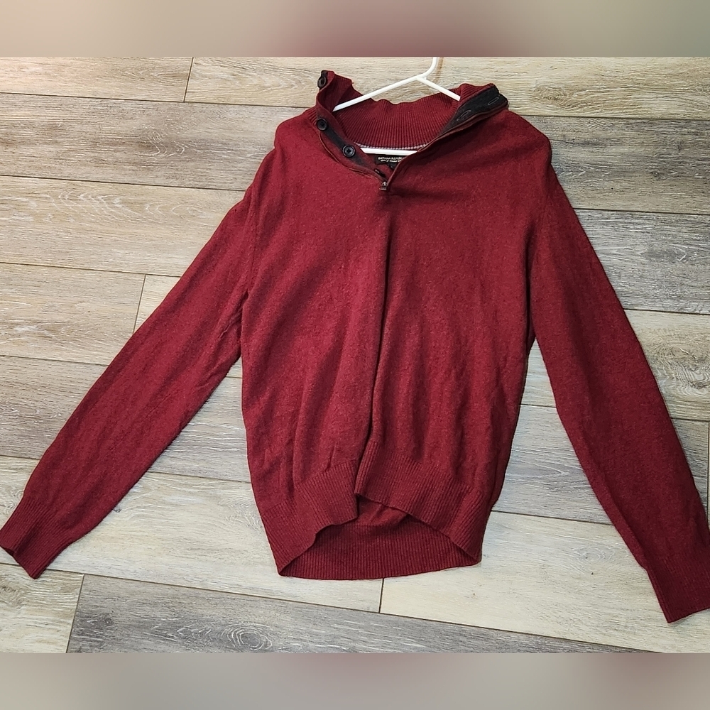 Banana Republic Mens Burgundy Red Turtle Neck Sweater Size Large
